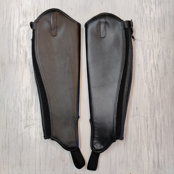 GHETTE IN PELLE DOPPIATA TG. M BLACK Ghette 